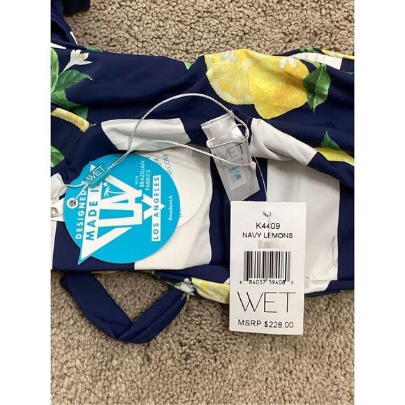 New. WET L.A lemon navy swimsuit. Small. Retails $228 - Picture 11 of 12